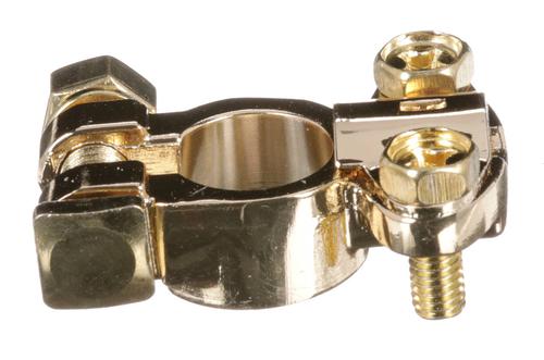 Aramox Brass Power Battery Terminals Pair - Gold Plated, Screw-Type For 4-6 GA Wire, High Conductivity - View #2