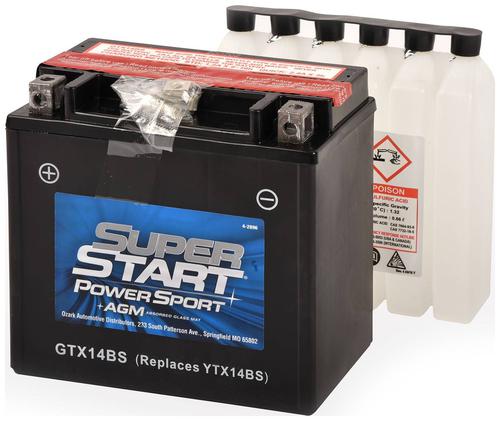 Super Start Power Sport AGM Battery Group Size BTX14-BS GTX14BS | O ...