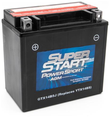 Super Start Power Sport AGM Top Post Battery Group Size BTX14-BS GTX14