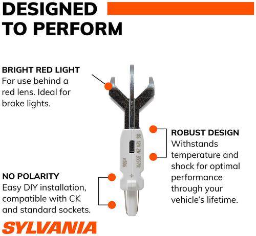 SYLVANIA 3157 High Performance Red ZEVO LED Mini Bulb (Pack