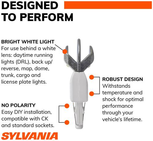 SYLVANIA 7443 High Performance White ZEVO LED Mini Bulb