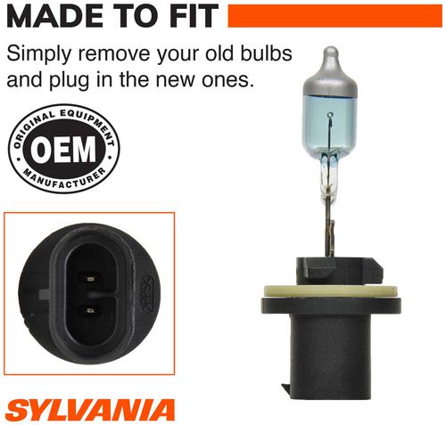 ランプ×２　プラグ×２ SYLVANIA 880 SilverStar zXe Halogen Fog Bulb, 2 Pack