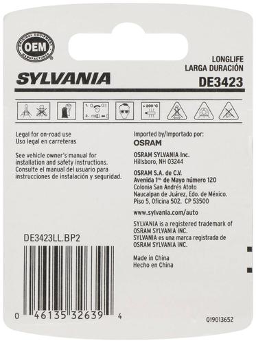 SYLVANIA DE3423 Long Life Incandescent Mini Bulb (Pack of 2