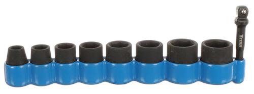 17 Piece 3/8 Dr. Chrome Vanadium Metric Socket Set with Storage Rail | 8mm - 24mm CRV Sockets