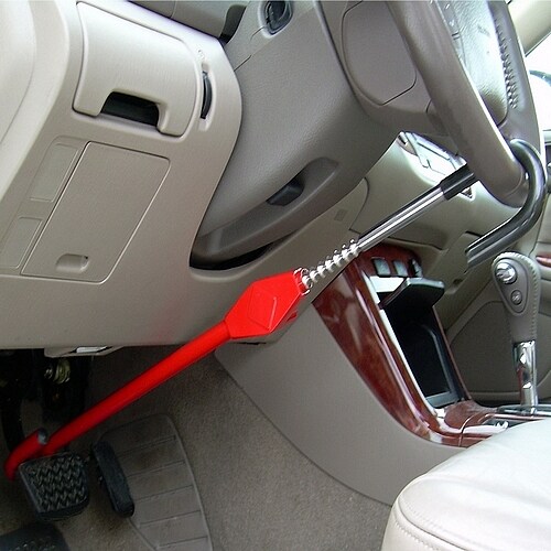 thumbnail interactive-video image 1 of Universal Steering Wheel Brake Lock – Anti-Theft Car Security Device (Red/Black) 1 of 5