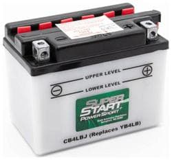 Super Start Power Sport Standard Flooded Top Post Battery Group Size B4L-B 56 CCA  image