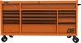 Homak 16 -Drawer Competition Orange Roller Cabinet Tool Box