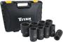 Titan 9 Piece 1 Inch Drive Deep 6 Point SAE Socket Set